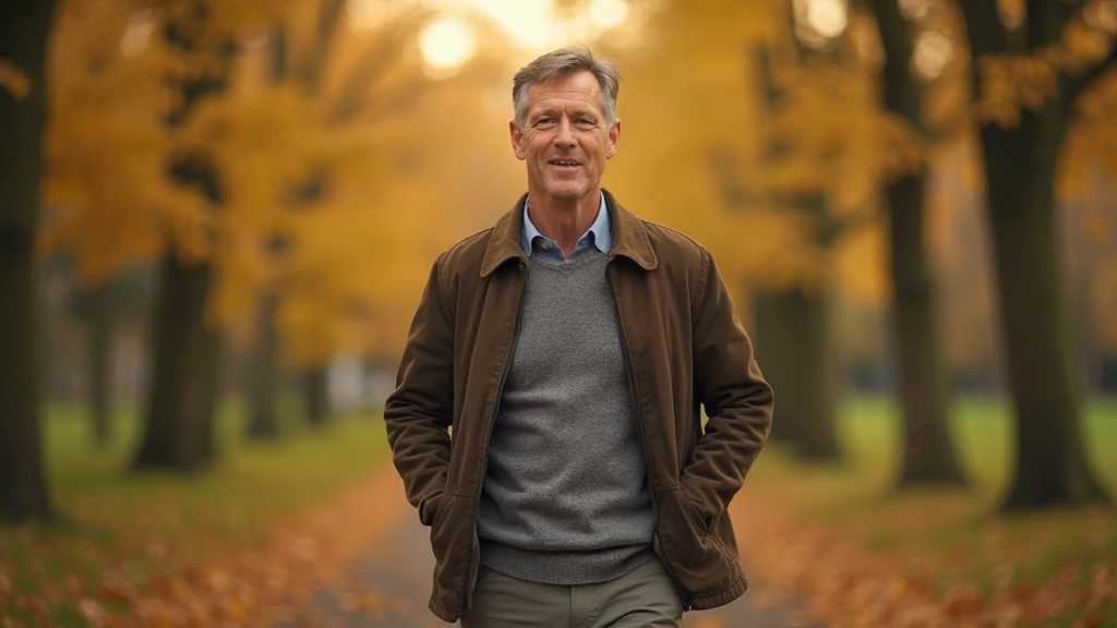 Iemand die buiten loopt, langzaam tempo, serene omgeving met veel ruimte en lucht